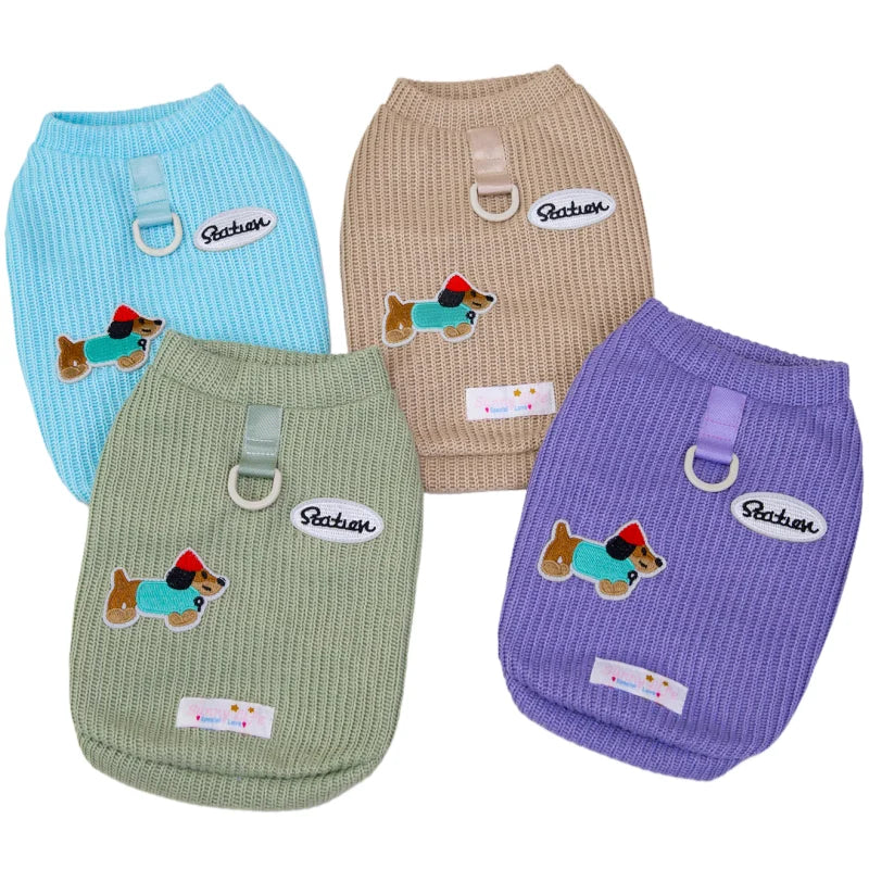Dog Sweater For Small Medium Dogs Winter Warm Dog Clothes Print Pet Clothing Puppy Cat Sweaters Vest Chihuahua Yorkie Customes
