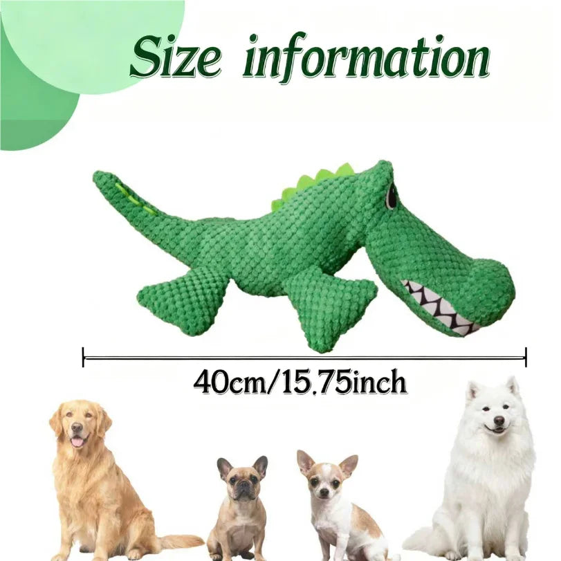 Dinosaur & Crocodile Plush Interactive Dog Toy
