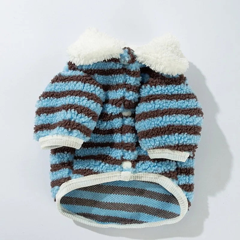 Pet Warm Coat Puppy Warm Clothes Cardigan Apparel Thick Dog Coat Soft Winter Dog Jacket French Bulldog Chihuahua Fleece Clothing