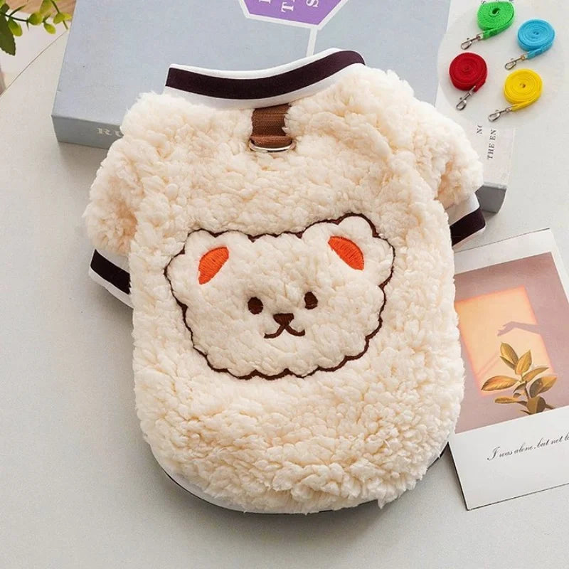 Warm Plush Dog Hoodies Autumn Soft Pet Dog Clothes Animal Pattern Puppy Pullovers Luxury Cat Sweatshirts Pet Hoodies Dog Outfits
