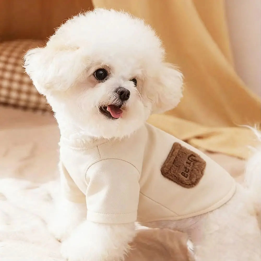 Fashion Dog Clothes Thickened Cartoon Bear Pet Coat Windproof Keep Warm Puppy Clothes Vest For Small Medium Dog