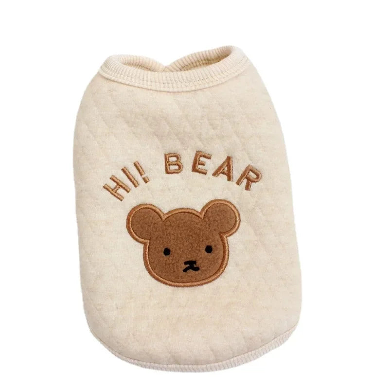 Ins Cotton Vest Suit Autumn and Winter Thickened Pet Teddy Dog Bears Pomeranian Cat Clothes Winter Small Dog
