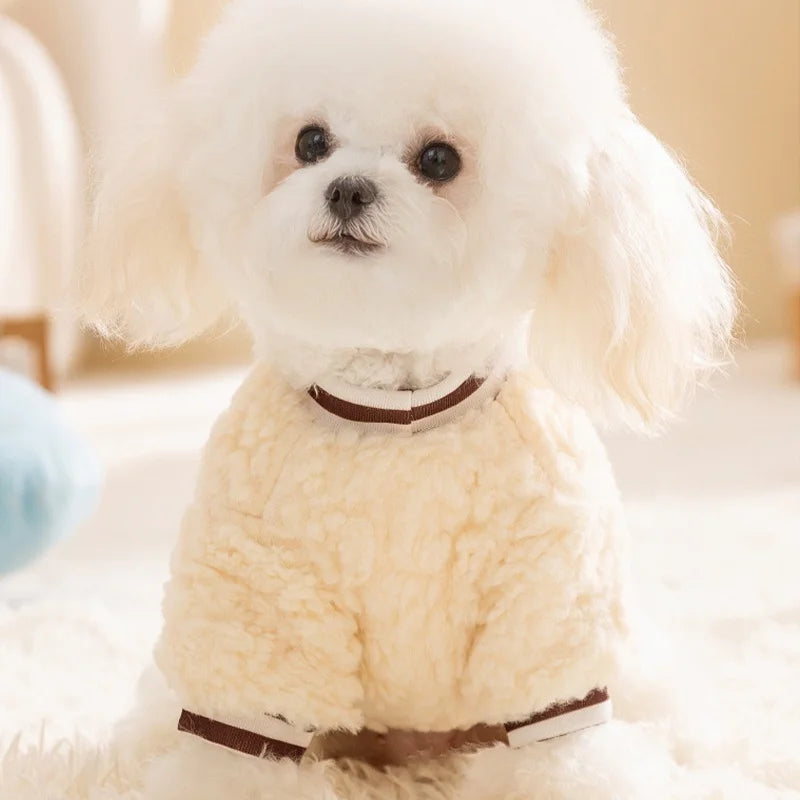 Warm Plush Dog Hoodies Autumn Soft Pet Dog Clothes Animal Pattern Puppy Pullovers Luxury Cat Sweatshirts Pet Hoodies Dog Outfits