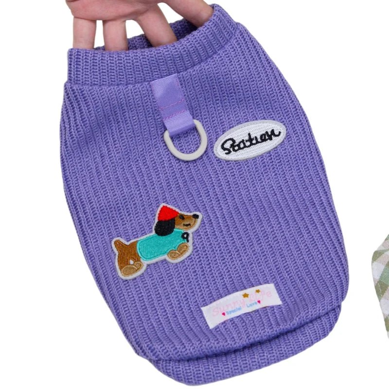 Dog Sweater For Small Medium Dogs Winter Warm Dog Clothes Print Pet Clothing Puppy Cat Sweaters Vest Chihuahua Yorkie Customes