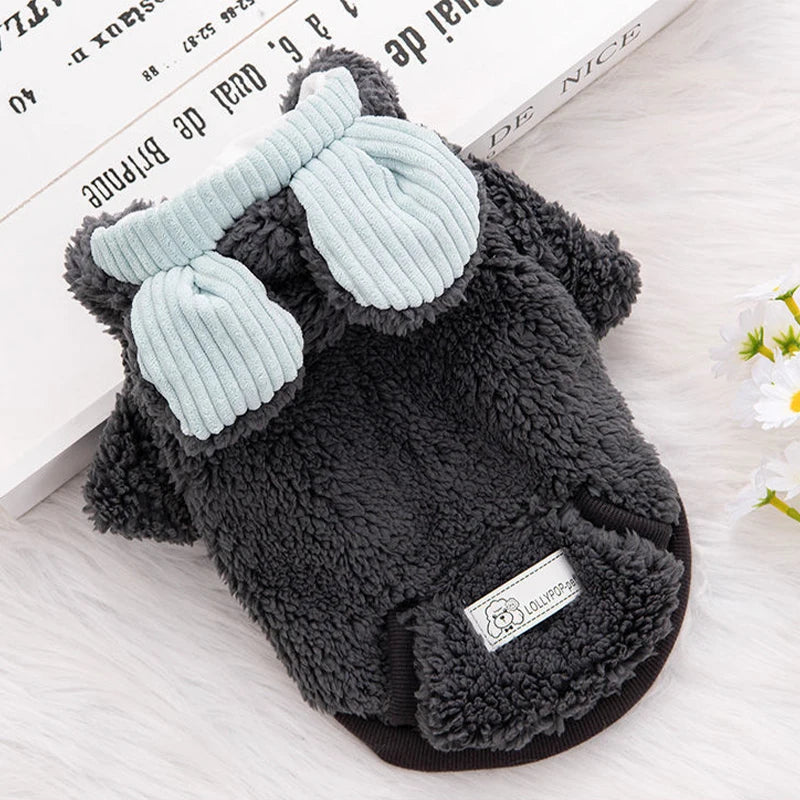 Pet Warm Coat Puppy Warm Clothes Cardigan Apparel Thick Dog Coat Soft Winter Dog Jacket French Bulldog Chihuahua Fleece Clothing