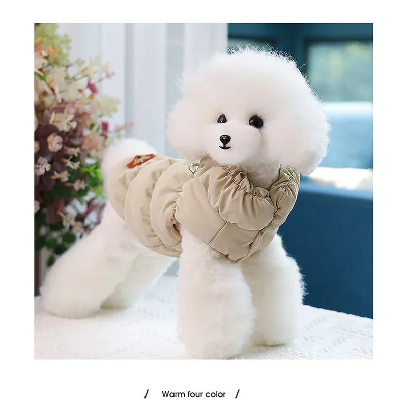 Dog Winter Clothes fleece-lined Small Dog Cat Clothes Thickened Warm Winter Smooth Fabric Solid Color Puppy Dog Coat 2025 New