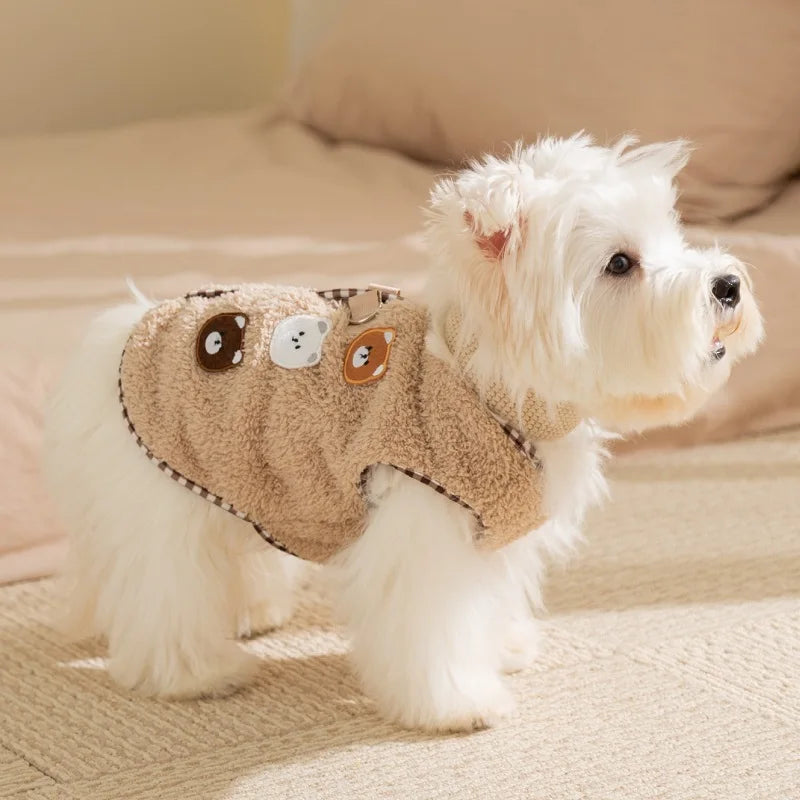 Cute Bear Duck Fleece Dog Coat Autumn Winter Puppy Clothes Pet Costume Cat Clothing Chihuahua French Bulldog Dog Vest Jacket