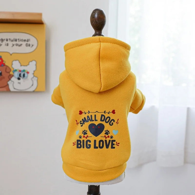 Two-Legged Pet Princess Printed Sweatshirt/Onesie, Hooded Fleece Thermal Underwear, Autumn/Winter Dog and Cat Clothing