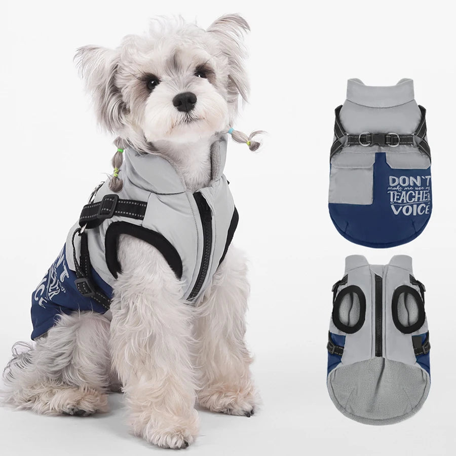 New Pet Dog Winter Warm Coat Vest with Pocket Reflective Puppy Vest Harness Jacket Autumn Winter Clothing For Dogs Cats Clothes