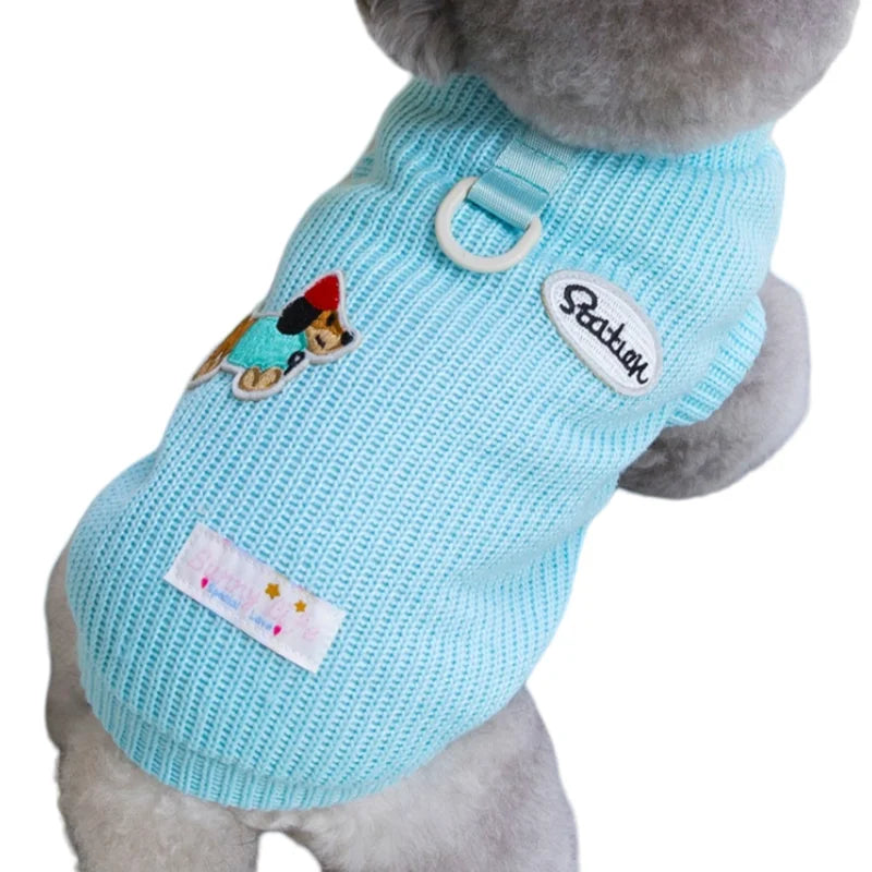 Dog Sweater For Small Medium Dogs Winter Warm Dog Clothes Print Pet Clothing Puppy Cat Sweaters Vest Chihuahua Yorkie Customes
