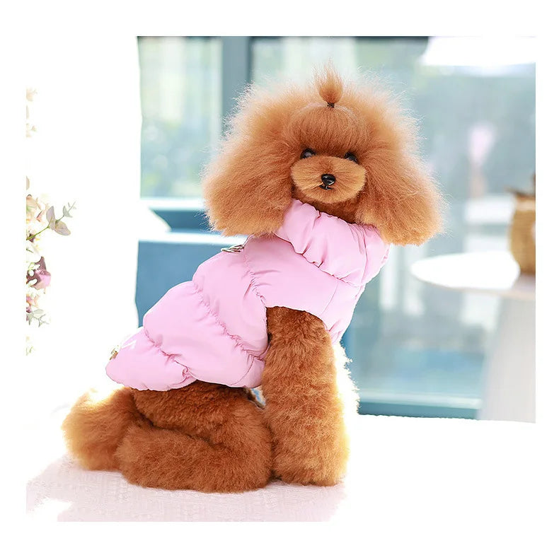 Dog Winter Clothes fleece-lined Small Dog Cat Clothes Thickened Warm Winter Smooth Fabric Solid Color Puppy Dog Coat 2025 New
