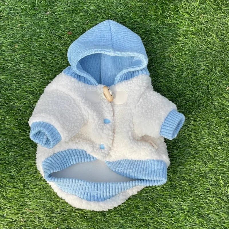 Pet Warm Coat Puppy Warm Clothes Cardigan Apparel Thick Dog Coat Soft Winter Dog Jacket French Bulldog Chihuahua Fleece Clothing