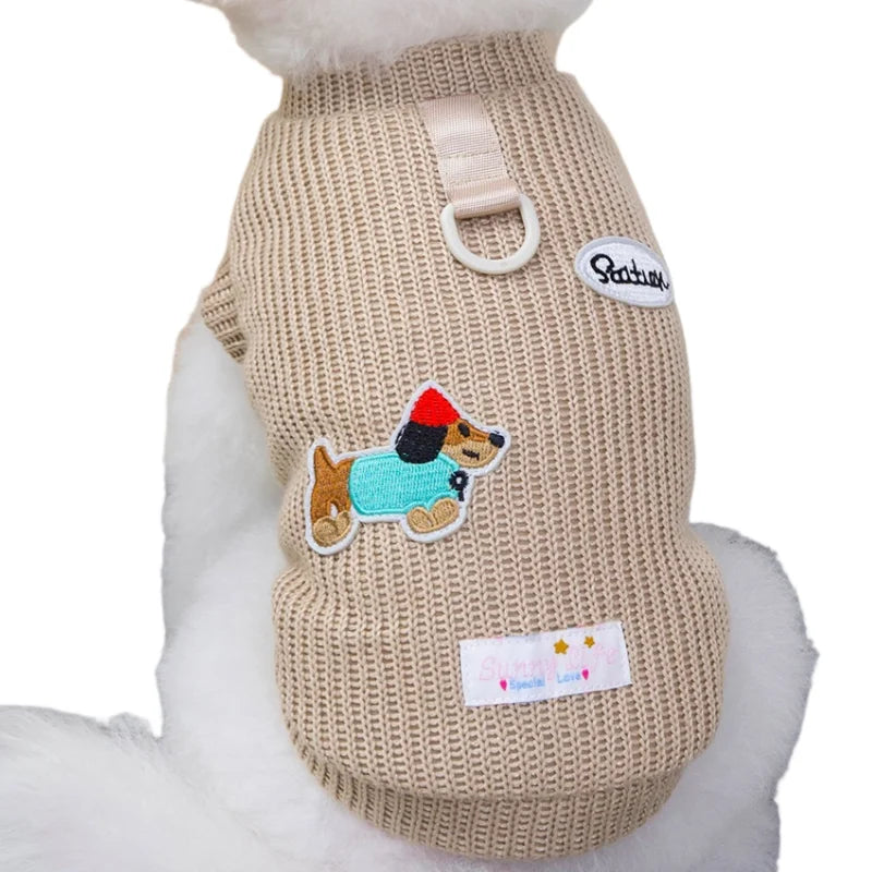 Dog Sweater For Small Medium Dogs Winter Warm Dog Clothes Print Pet Clothing Puppy Cat Sweaters Vest Chihuahua Yorkie Customes