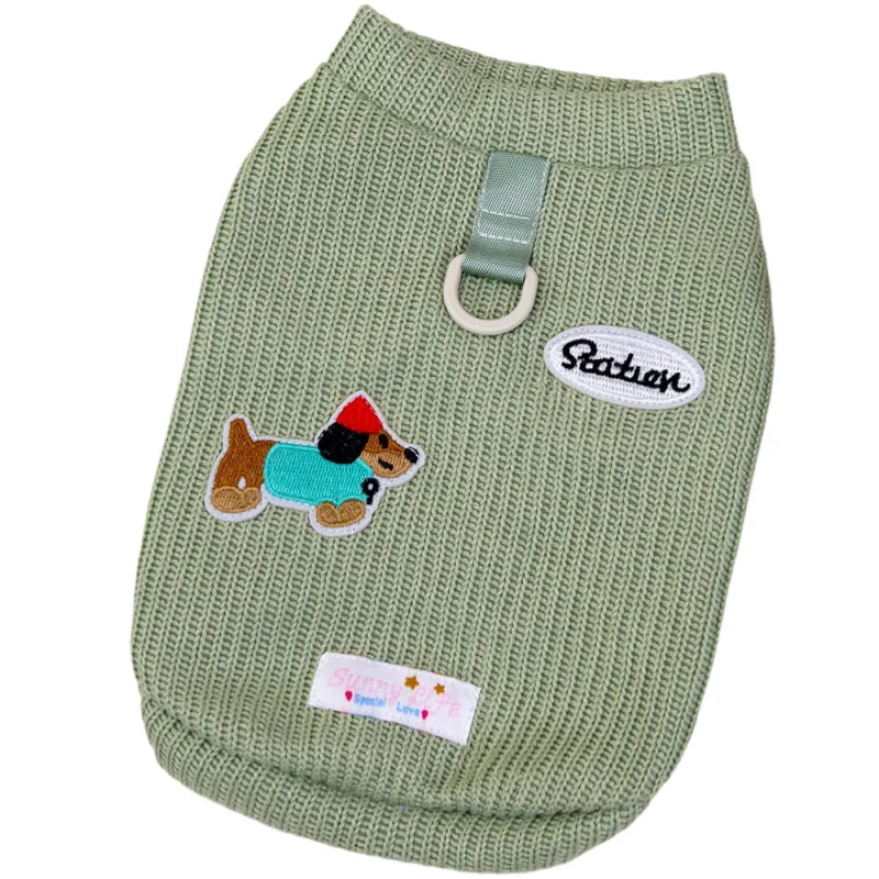 Dog Sweater For Small Medium Dogs Winter Warm Dog Clothes Print Pet Clothing Puppy Cat Sweaters Vest Chihuahua Yorkie Customes
