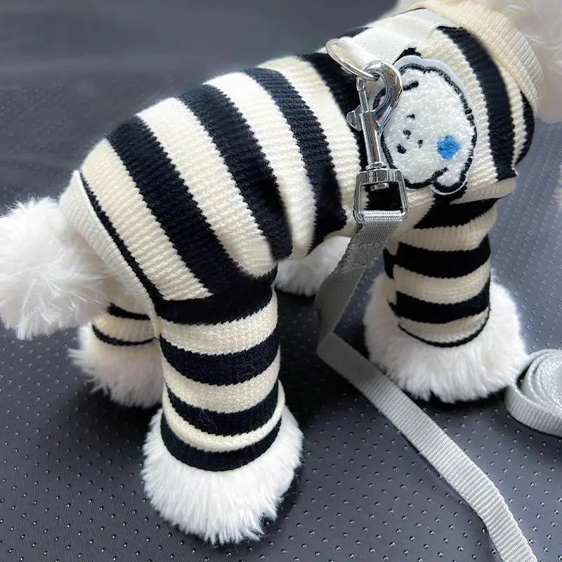 Striped Cotton Dog Jumpsuit
