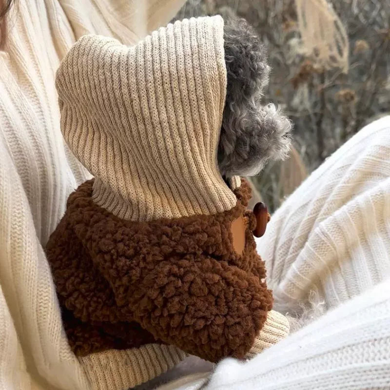 Pet Warm Coat Puppy Warm Clothes Cardigan Apparel Thick Dog Coat Soft Winter Dog Jacket French Bulldog Chihuahua Fleece Clothing