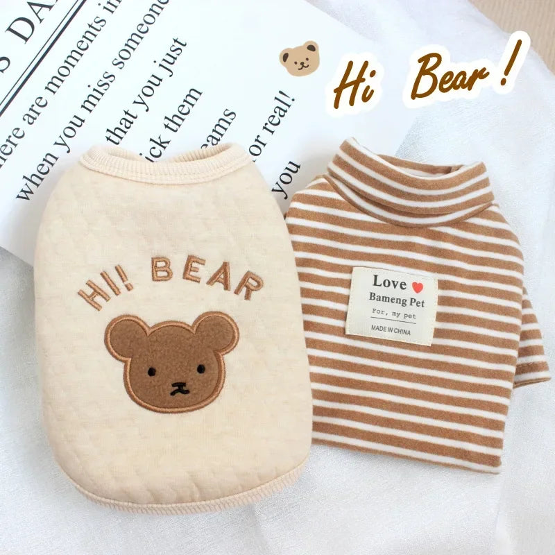 Ins Cotton Vest Suit Autumn and Winter Thickened Pet Teddy Dog Bears Pomeranian Cat Clothes Winter Small Dog