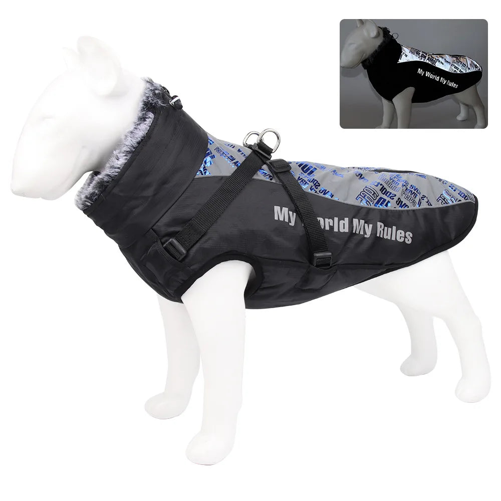 Small Dog Vest Winter Warm Pet Clothes Cotton Dogs Coat Harness For Medium Bulldog Big Dog Clothes Jacket
